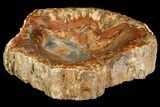Colorful Polished Petrified Wood Dish - Madagascar #169132-1